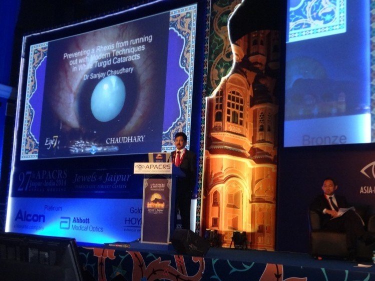 Dr. Chaudhary speaking on cataract surgery