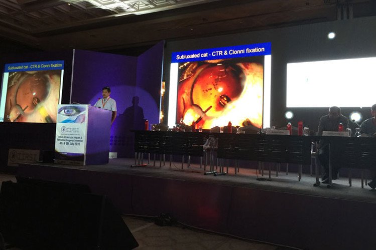 Dr. Chaudhary speaking on cataracts