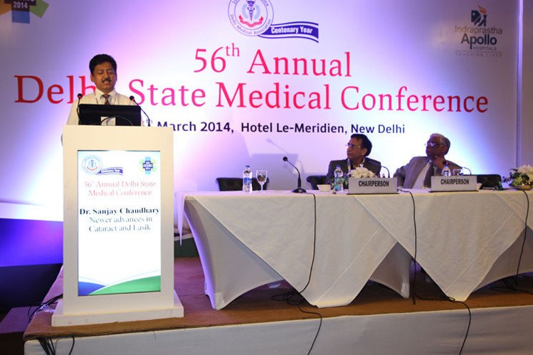 Dr. Chaudhary speaking at Delhi State Medical Conference