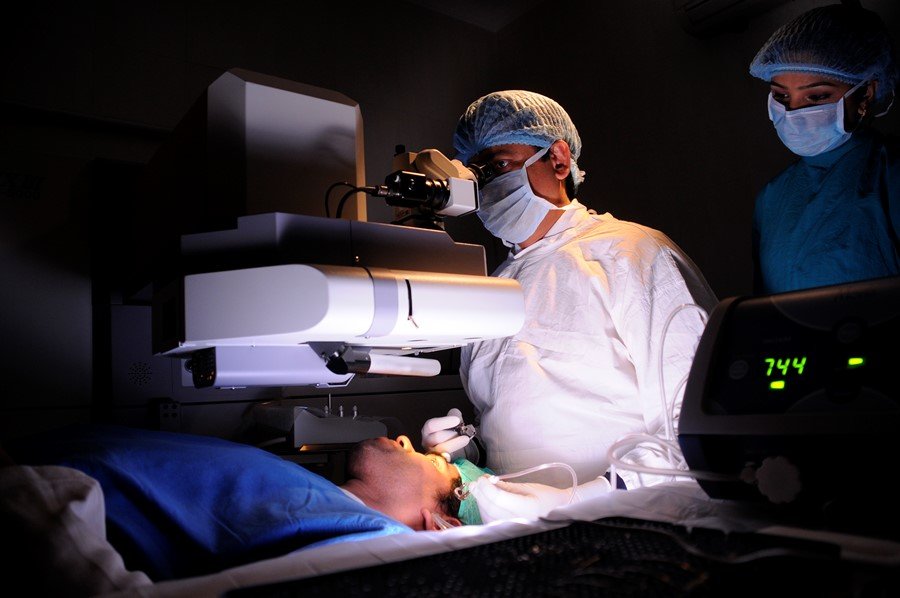 Dr. Sanjay Chaudhary performing an operation