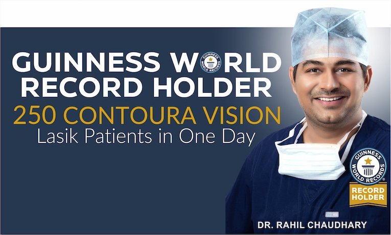 Dr. Rahil Chaudhary becomes a GUINNESS WORLD RECORD Holder with 250 Contoura Vision Lasik Patients in One Day