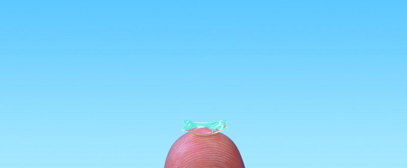 Implantable Collamer Lens is put on fingertip
