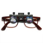 Glasses with mounted magnifying lenses